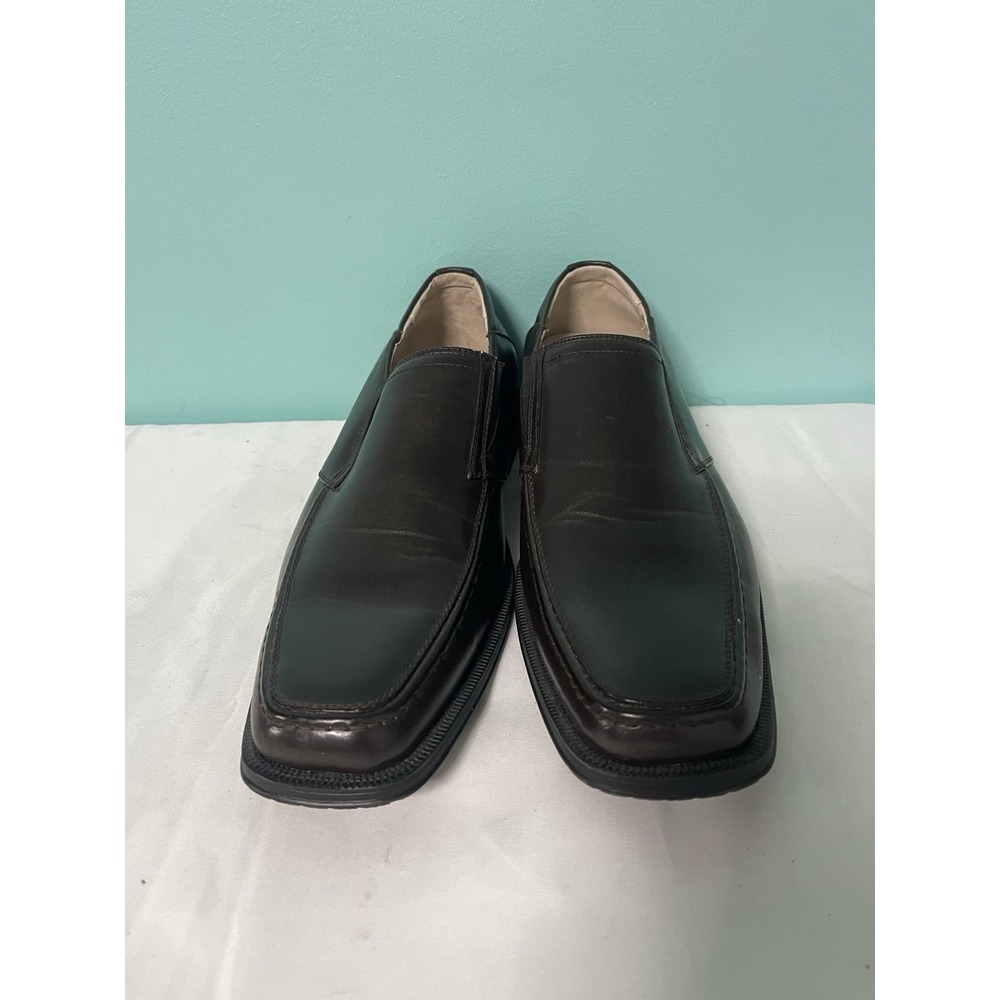 Bass & Co. Men's Slip On Sutton Oxford Leather Shoe Mahogany Brown Size 12 S-445